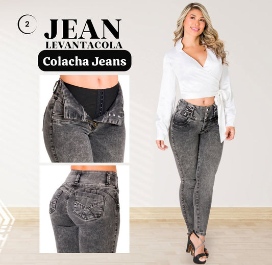 Jeans con Faja Gris