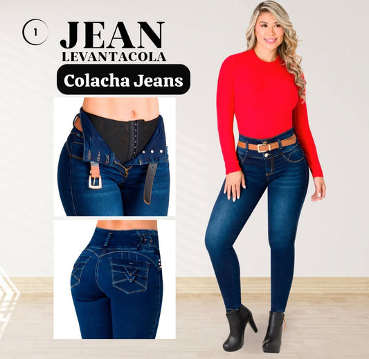 Jeans con Faja Azul